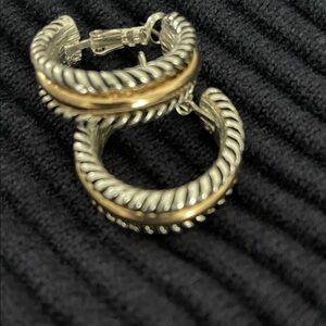 Elegant Two-Tone Hoop Earrings